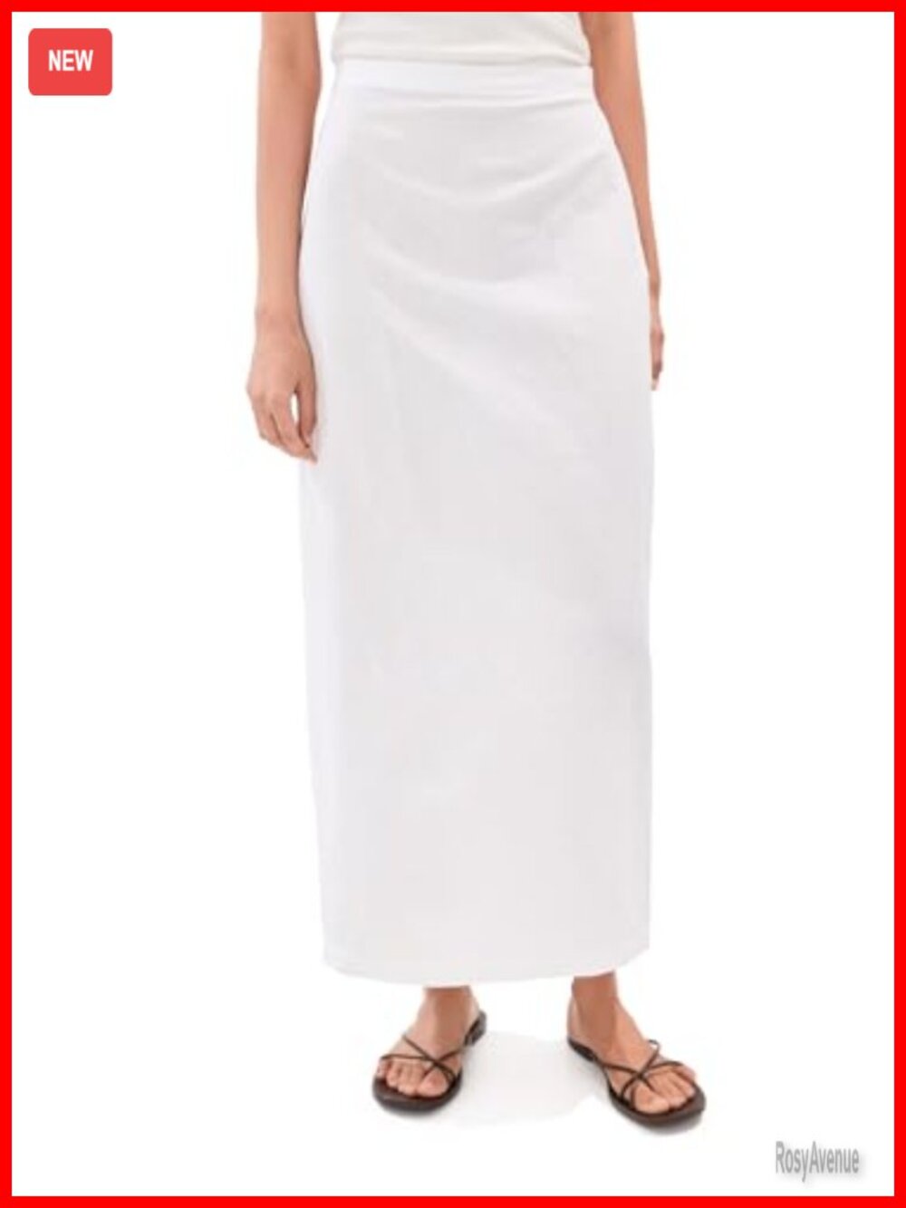 Linen Maxi A-Line Skirt High Rise Wear to Work
